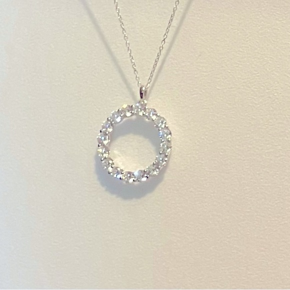 Cara Mia USA Sterling Silver, Rhodium Plated. CZ Pendant. - Picture 2 of 3